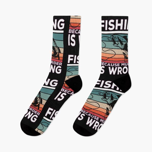 Item preview, Fishing Because Murder Is Wrong Fish Saying designed and sold by Merchandiser099.
