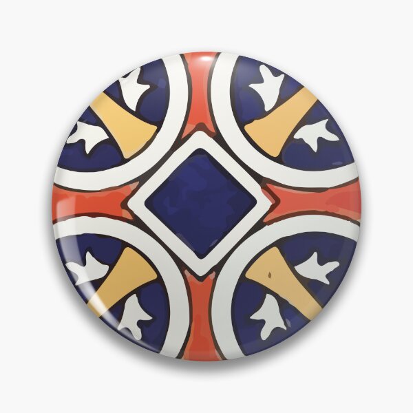 Item preview, Cruz flor de lis navy blue mexican talavera tile designed and sold by T-Mex.