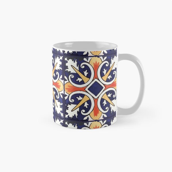 Item preview, Cruz flor de lis navy blue mexican talavera tile designed and sold by T-Mex.