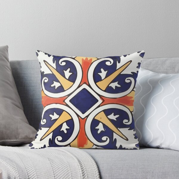 Item preview, Cruz flor de lis navy blue mexican talavera tile designed and sold by T-Mex.