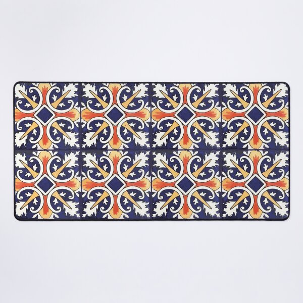Item preview, Cruz flor de lis navy blue mexican talavera tile designed and sold by T-Mex.