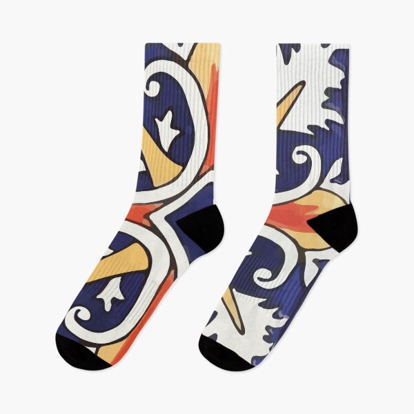 Item preview, Cruz flor de lis navy blue mexican talavera tile designed and sold by T-Mex.