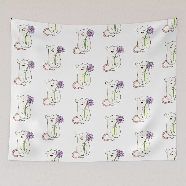 Item preview, Kawaii White Mouse With Flower designed and sold by kawaiilife.