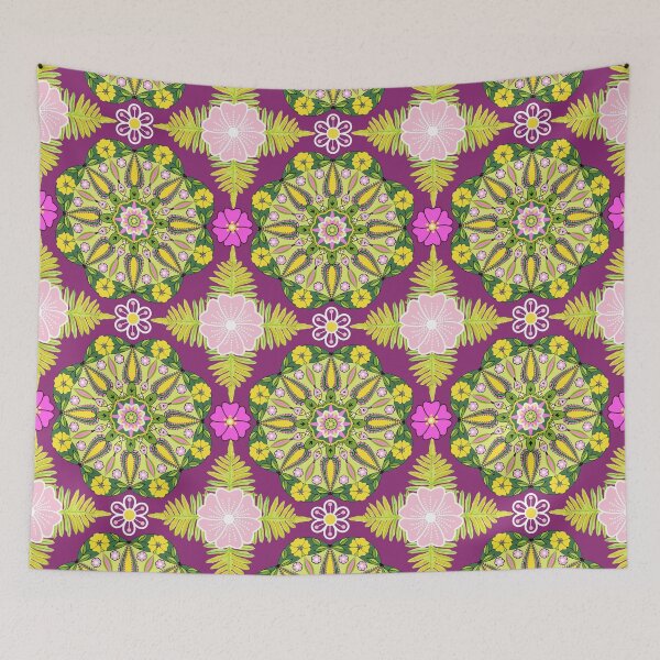 Item preview, Flower mandala mixed media seamless pattern designed and sold by AleFairyland.