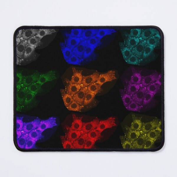 Item preview, Neon rainbow epithelial cell micrograph beautiful abstract art and science  designed and sold by ArtByScience.