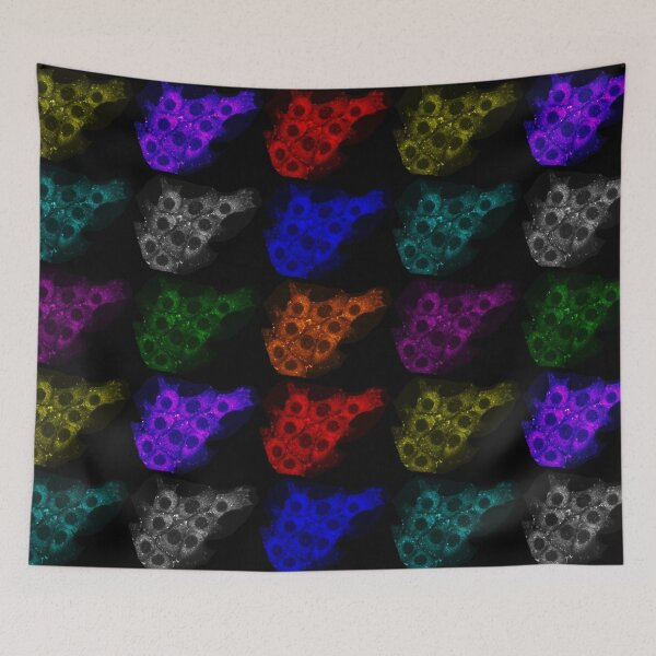 Item preview, Neon rainbow epithelial cell micrograph beautiful abstract art and science  designed and sold by ArtByScience.