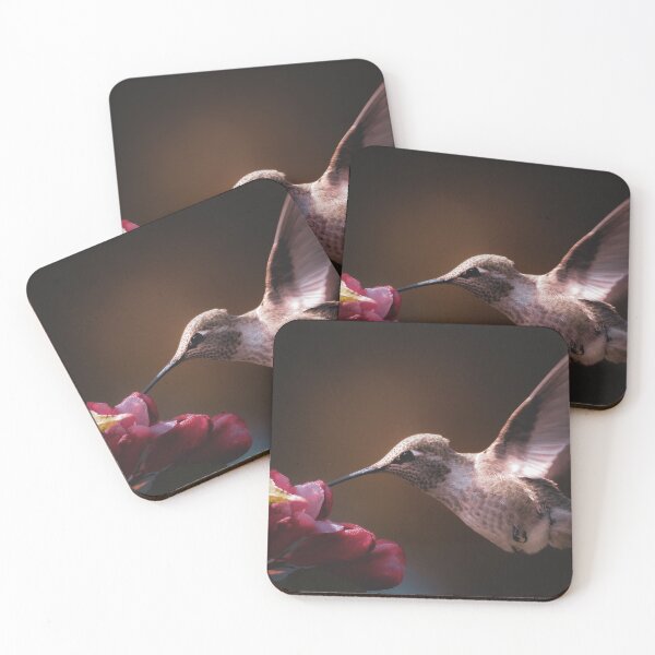 Item preview, Hummingbird at red flower  designed and sold by Sandi Walmsley.