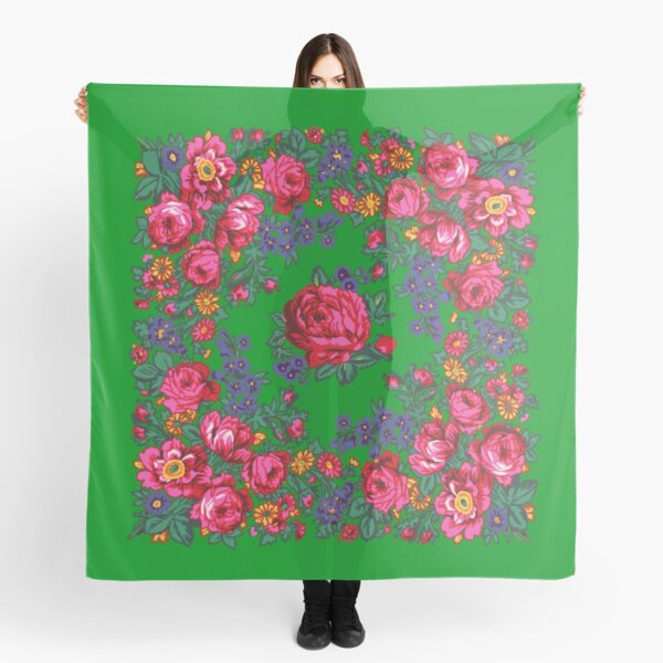 babushka scarf rose print - Gem