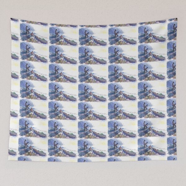 Item preview, Fishermen At The Edge Of The Lake At Dawn designed and sold by DonSylvester.
