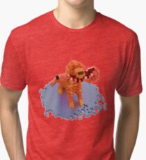 Voxel dog with ham Tri-blend T-Shirt