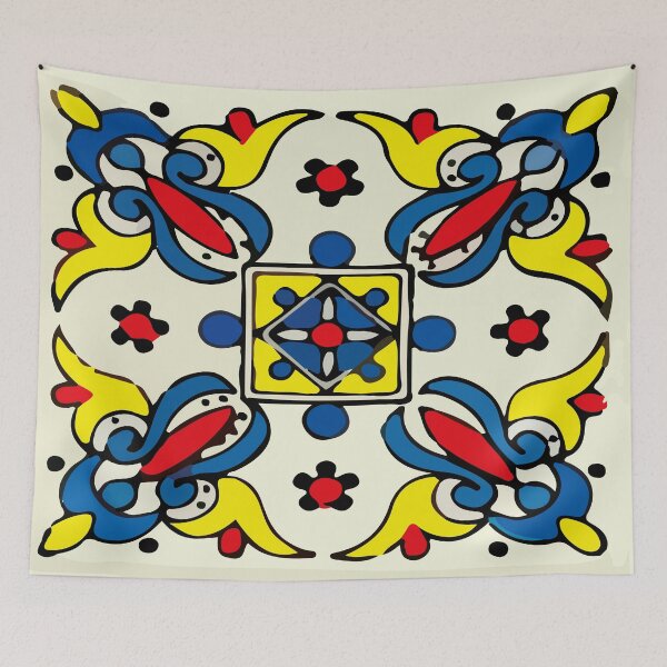 Item preview, Abstract cruz mexican modern talavera tile wall designed and sold by T-Mex.