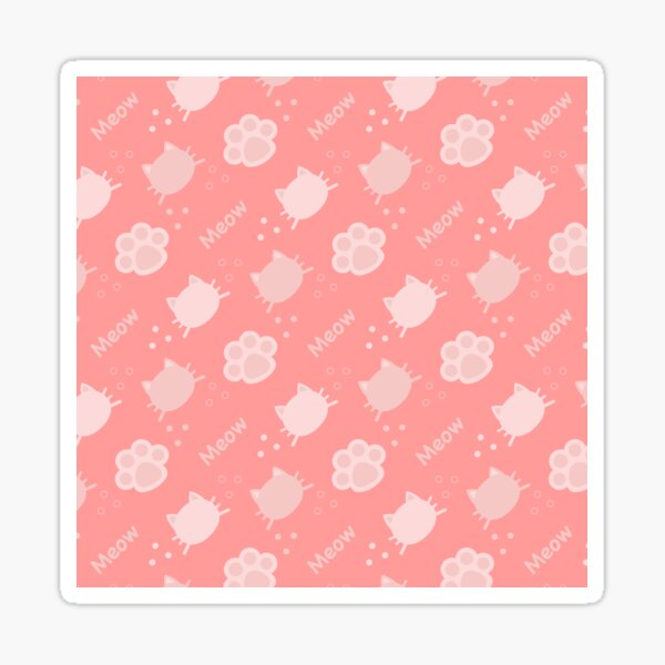 Item preview, Baby Pink Cat Meow in Coral BG Animal Wall Paper Pattern designed and sold by Moyanana.