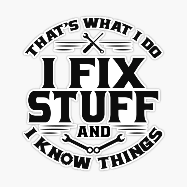 Lustige Mütze Mit Aufschrift "I Fix Stuff And I Know Things" - Für Herren, Schwarz, Mit Verstellbarer Schnalle