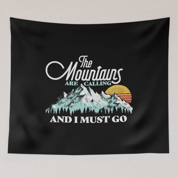 Item preview, The Mountains Are Calling And I Must Go Retro 80s Vibe Graphic designed and sold by BennetJaco.
