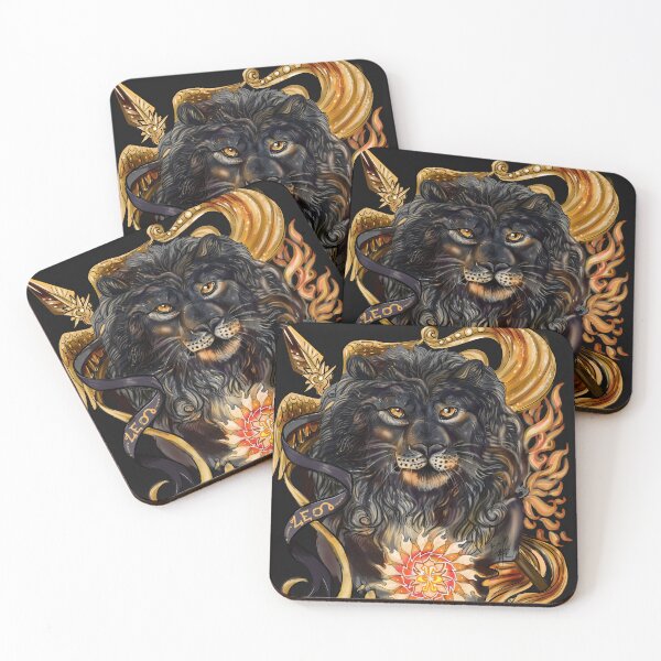 Item preview, Zodiac Sign Leo Black Lion Art designed and sold by Shadowind.
