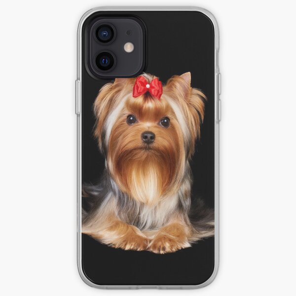 Yorkie with bow iPhone Soft Case