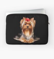 Yorkie with bow Laptop Sleeve