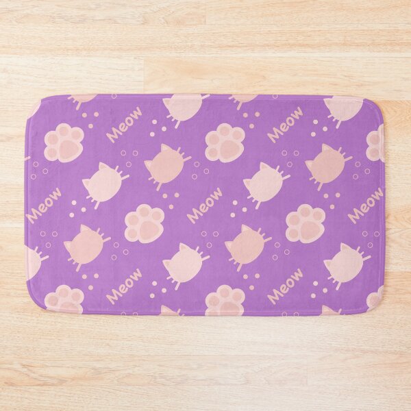 Item preview, Baby Pink Cat Meow in Lilac BG Animal Wall Paper Pattern designed and sold by Moyanana.