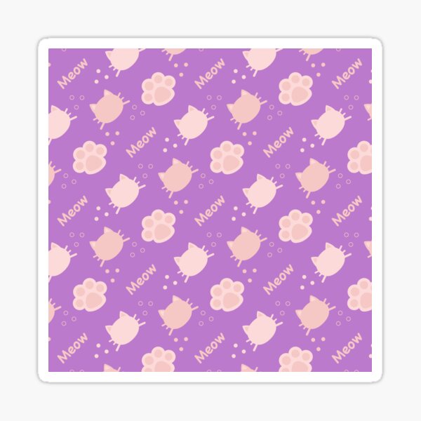 Item preview, Baby Pink Cat Meow in Lilac BG Animal Wall Paper Pattern designed and sold by Moyanana.