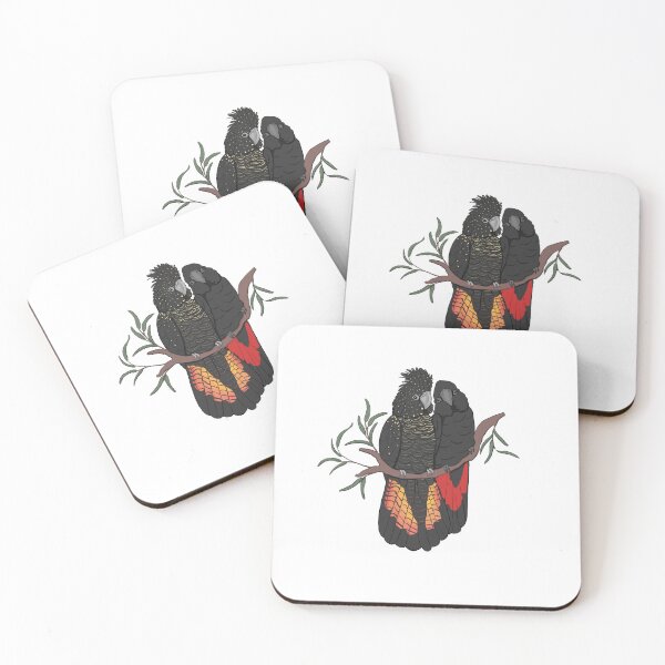 Item preview, Red tailed black cockatoos designed and sold by SophieTraegerArt.
