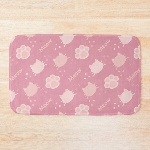 Item preview, Baby Pink Cat Meow in Rose Pink BG Animal Wall Paper Pattern designed and sold by Moyanana.