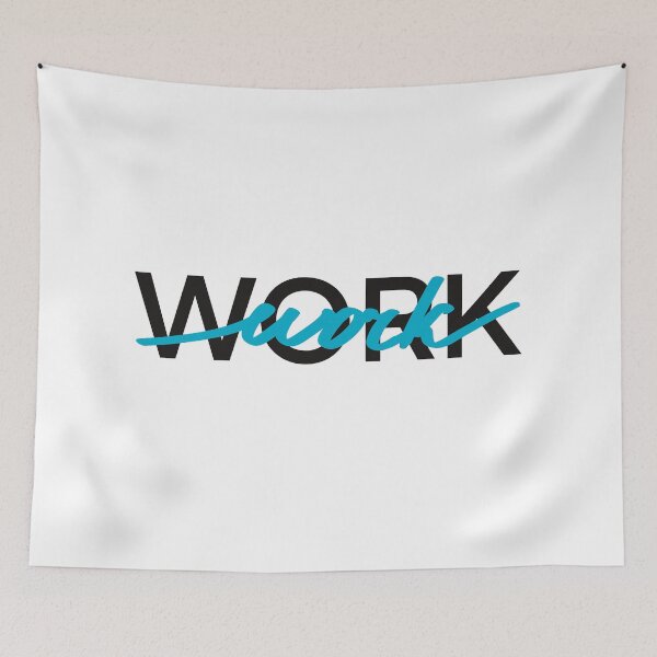 Item preview, Work. Blue Graphic motivational quote  designed and sold by Drevych-shop.