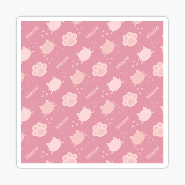 Item preview, Baby Pink Cat Meow in Rose Pink BG Animal Wall Paper Pattern designed and sold by Moyanana.