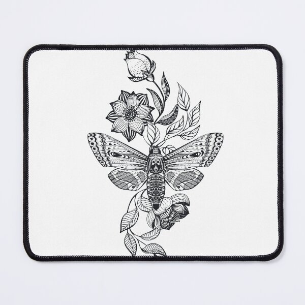 Item preview, Magic death head moth with flowers designed and sold by surgedesigns.