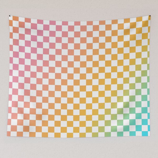 Item preview, colorful rainbow checks checkered checkerboard aesthetic pattern background texture designed and sold by MarzStudio.
