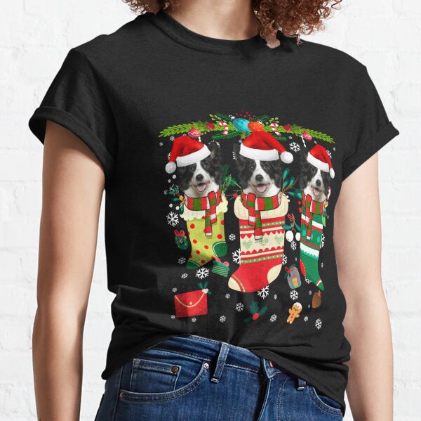 border collie christmas t shirt