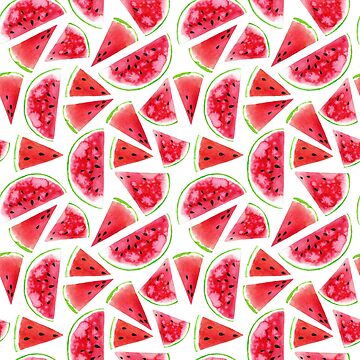 Artwork thumbnail, Watercolor watermelon slices by natakuprova