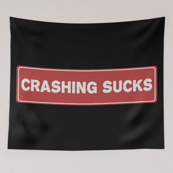Item preview, Crashing Sucks Funny Helmet Sticker designed and sold by thesmokeydogs.