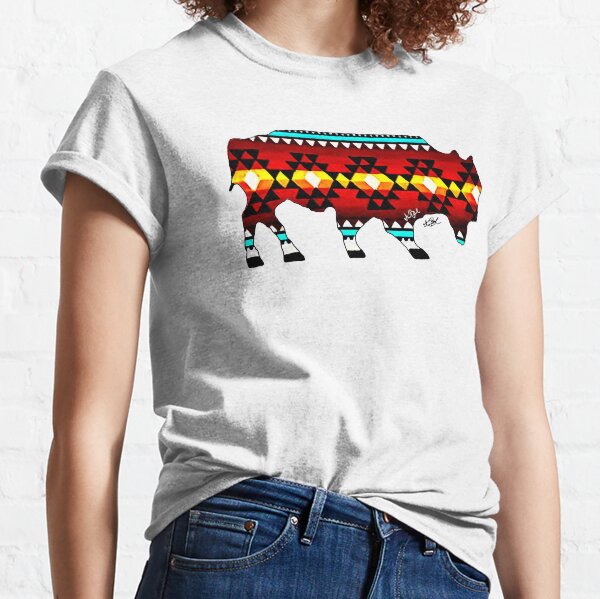 Dessins d'art graphique Tribal Native Buffalo / Bison T-shirt classique