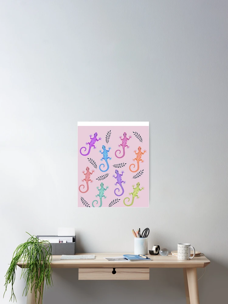 Thumbnail 2 of 3, Poster, Colorful Gecko Pattern designed and sold by HappyLifeCreate.