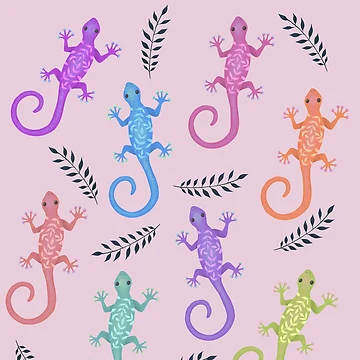 Artwork thumbnail, Colorful Gecko Pattern by HappyLifeCreate