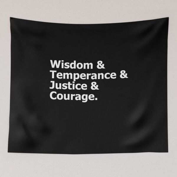Item preview, Stoic Virtues Wisdom Temperance Justice Courage Stoicism  designed and sold by The Junto Shop.