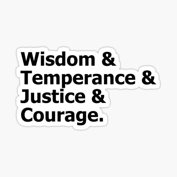 Item preview, Stoic Virtues Wisdom Temperance Justice Courage Stoicism  designed and sold by The Junto Shop.