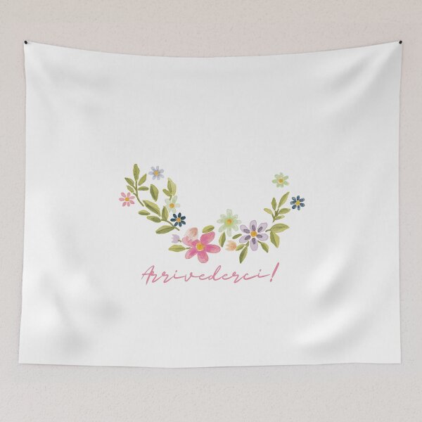 Item preview, Arriverderci - floral quote - beautiful flowers designed and sold by boomantique.
