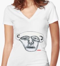 Monkey Head Women's Fitted V-Neck T-Shirt
