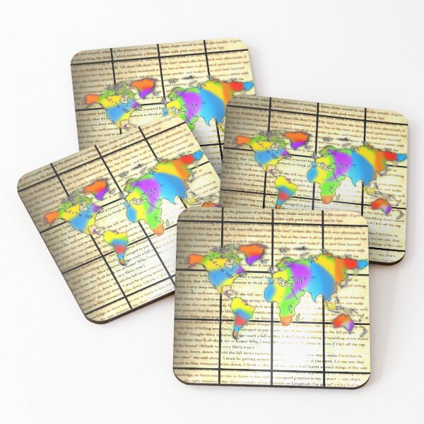 Item preview, Mapa del mundo colorido con antecedentes de texto antiguo designed and sold by sikmnxj.