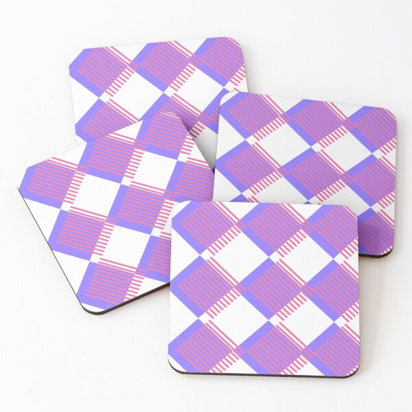 Item preview, Checkered Squares Cubes Ornamentation Geometry Shapes Purple Pink designed and sold by WORLD-SOFIA.