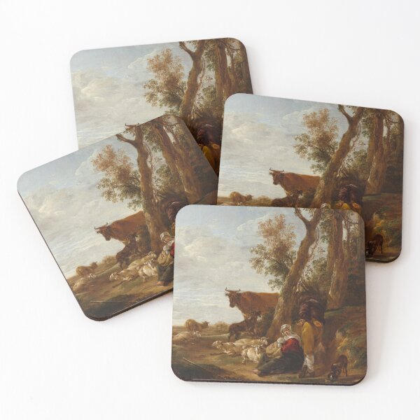 Item preview, Rest | Nicolaes Berchem | 1644 Renaissance Farm Life Cow Art designed and sold by CJET.