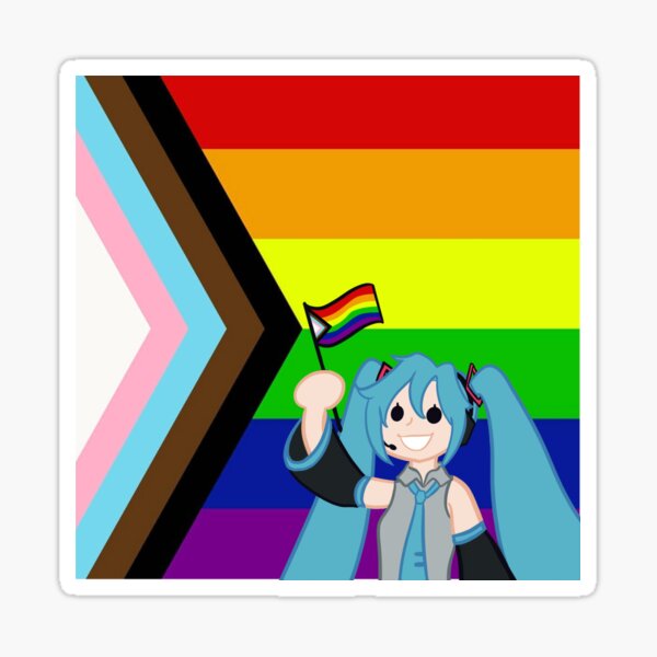 "Progress Flag Miku Hatsune" Sticker for Sale by Vee-s-World-111 ...
