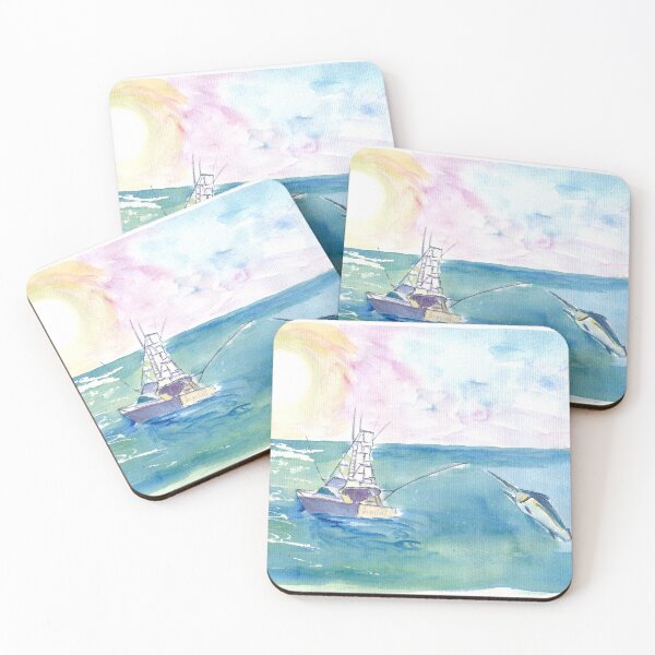 Item preview, De pesca en el Caribe con un yate y un marlín designed and sold by artshop77.