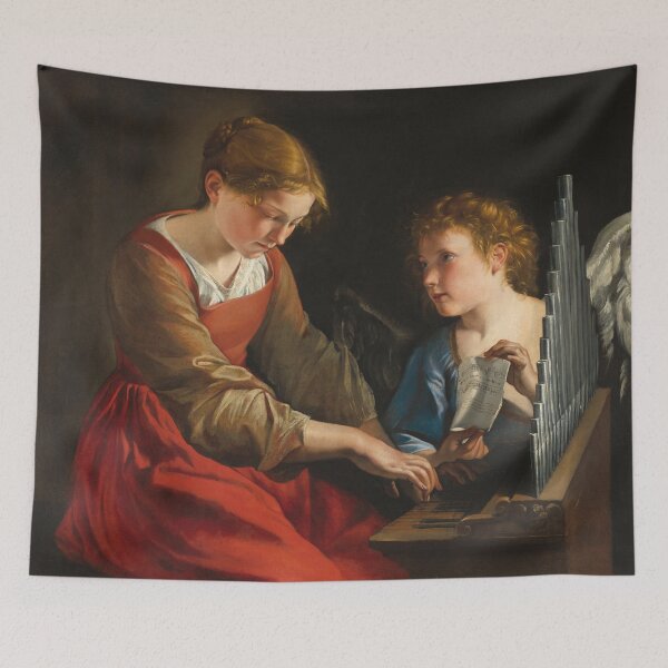 Item preview, Saint Cecilia and an Angel | Orazio Gentileschi | 1618 Renaissance Angel Art designed and sold by CJET.