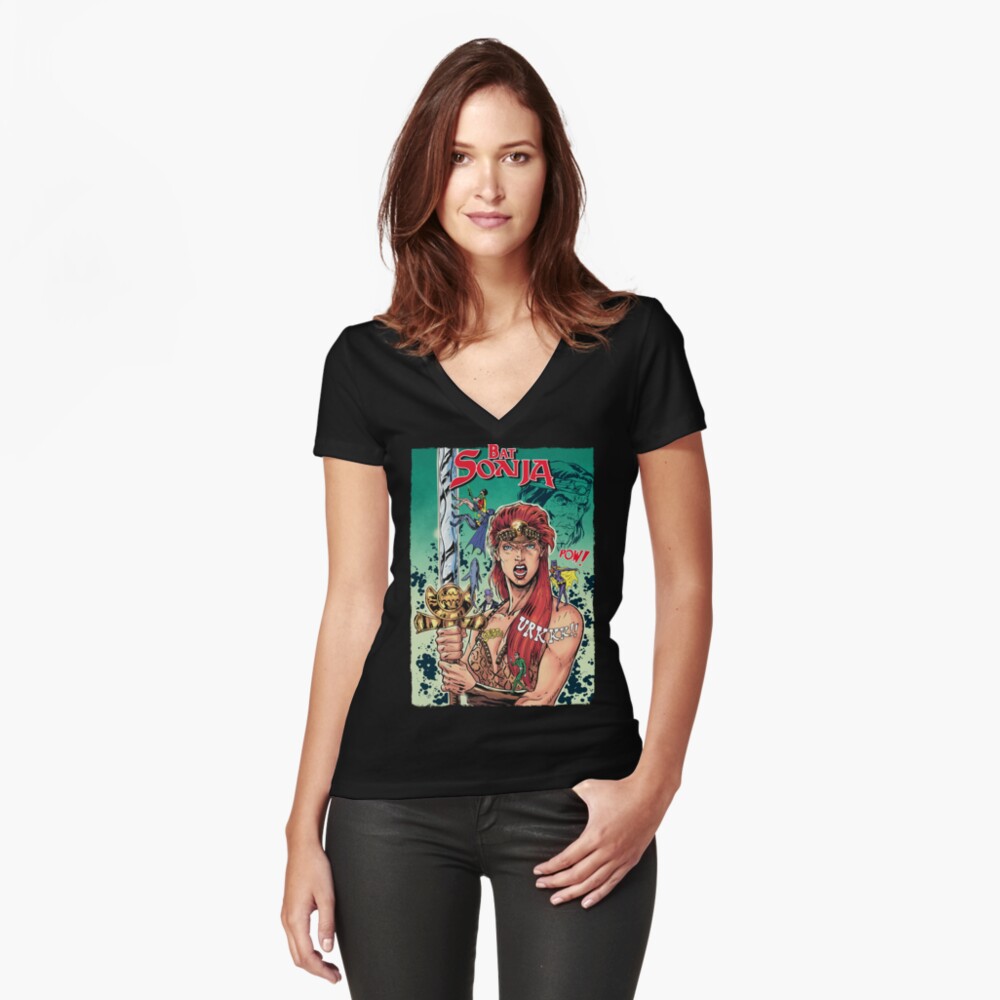 Item preview, Fitted V-Neck T-Shirt designed and sold by gengiskahn.