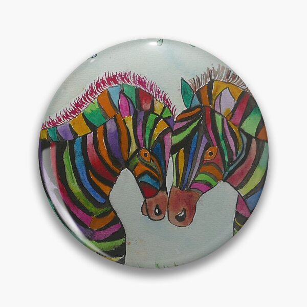 Item preview, Two  Colourful Fat Zebras in love! designed and sold by Casimirasart.