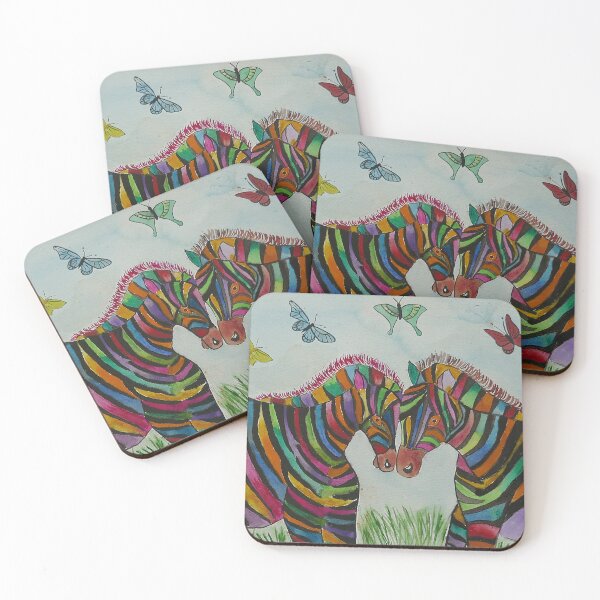 Item preview, Two  Colourful Fat Zebras in love! designed and sold by Casimirasart.