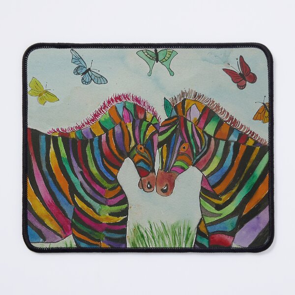 Item preview, Two  Colourful Fat Zebras in love! designed and sold by Casimirasart.