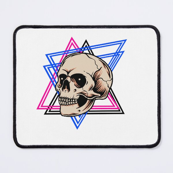 Item preview, Mystical skull in front of triangles cyber horror design designed and sold by ReneMM.